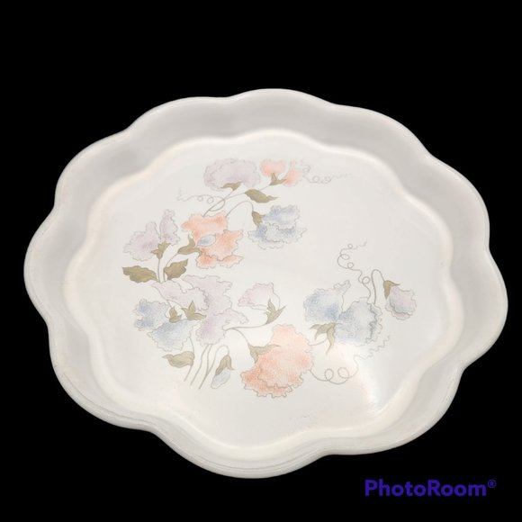 Denby 9.5" Scalloped Quiche Pie Dish Dauphine Floral Pattern England Stoneware - Picture 5 of 7